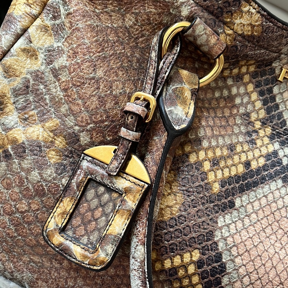 Prada Python Snake Pattern Large Leather Tote Bag - image 3